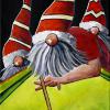 Stix N Gnomes - 2024 Christmas Gnomes No 28, 10" x 30", acrylic on canvas