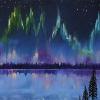 Silent Night Workshop Painting, 16" x 40", acrylic on gallery canvas
