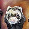 Gizmo, Bronie and Bucca, 16" x 40", acrylic on gallery canvas