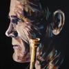 Chet Baker, 12" x 16", acrylic on repurposed canvas