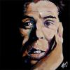 John Hiatt, 12" x 12", acrylic on repurposed canvas