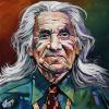 Chief Dan George (2025), 12" x 12", acrylic on canvas (25 Day Painting Challenge - Day 1)