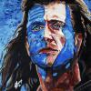 Mel Gibson as William Wallace in Braveheart, 12" x 12", acrylic on canvas (25 Day Painting Challenge - Day 5)