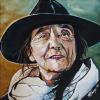 Tantoo Cardinal, 12" x 12", acrylic on canvas (25 Day Painting Challenge - Day 6)