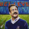 Ted Lasso, 12" x 12", acrylic on canvas (25 Day Painting Challenge - Day 11)