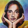Joan Baez, 12" x 12", acrylic on canvas (25 Day Painting Challenge - Day 14)