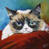 Tardar Sauce, 12" x 12", acrylic on canvas (25 Day Painting Challenge - Day 18)