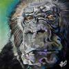 Koko the Gorilla, 12" x 12", acrylic on canvas (25 Day Painting Challenge - Day 23)