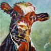 Bossie the Cow, 12" x 12", acrylic on canvas