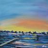 Big Sky, 12" x 12", acrylic on recovered canvas