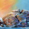 Chinook sundown at Big Rock, 16" x 48", acrylic on canvas