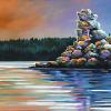 Sunrise at Union Bay, 16" x 48", acrylic on canvas