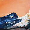 Old Chief Mountain (sketch), 10" x 30", acrylic on canvas (sketch)