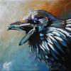Ole Blue, 15.5" x 15.5", acrylic on repurposed canvas