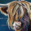 Harry the Highland Coo, 10" x 20", acrylic on canvas