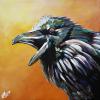 Gordon the Raven, 16" x 16", acrylic on canvas