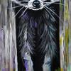 Bandit, 10" x 20", acrylic on repurposed canvas