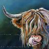 Ferdinand the Highland Coo, 12" x 24", acrylic on gallery canvas
