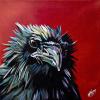 Red the Raven, 12" x 12", acrylic on canvas