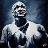RIP George Foreman, 16" x 16", acrylic on gallery canvas