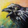 Zoom Raven, 16" x 16", acrylic on gallery canvas
