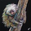 Sloth on Black No. 2, 16" x 16", acrylic on gallery canvas