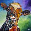 Talula the Cow, 24" x 24", acrylic on canvas