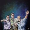 Buddy Wasisname and the Other Fellers, 24" x 24", acrylic on gallery canvas