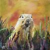 Frank Lake Gopher, 12" x 12", acrylic on canvas
