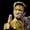 Johnny on Black, 16" x 16", acrylic on gallery canvas