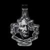 Bourdain Bottle, 4.5" x 4.5", acrylic on whiskey bottle