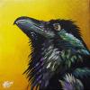 Mini the Raven, 10" x 10", acrylic on canvas