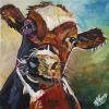 Flossie the Cow, 10" x 10", acrylic on canvas