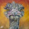 Ostrich Spirit, 16" x 16", acrylic on canvas