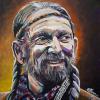 Willie Nelson (mid career), 20" x 20", acrylic on gallery canvas