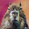 Hydro the Capybara, 12" x 12", acrylic on gallery canvas