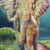Asha the Elephant, 20" x 30", acrylic on canvas