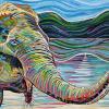 Elephant Trunk's Up, 15" x 30", acrylic on canvas