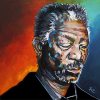 Morgan Freeman, 16" x 16", acrylic on canvas