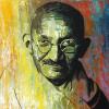 Gandhi 2022, 24" x 24", acrylic on canvas