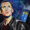 Dr. Who - Christopher Eccleston, 18" x 24", acrylic on canvas