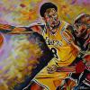 Kobe Bryant and Michael Jordan, 24" x 36", acrylic on canvas