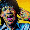 Mick Jagger, 16" x 16", acrylic on canvas