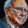 Warren Buffett, 24" x 48", acrylic on canvas
