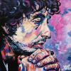 Pensive Bob Dylan, 16" x 20", acrylic on canvas