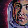 Malala Yousafzai, 10" x 20", acrylic on canvas