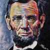 Abraham Lincoln, 16" x 16", acrylic on canvas