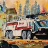 Syncrude Fire Truck No. 9, 18" x 24", acrylic on canvas