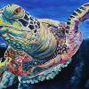 Sea Turtle, 24" x 36", acrylic on canvas
