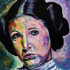 Carrie Fisher as Princess Leia, 16" x 16", acrylic on canvas